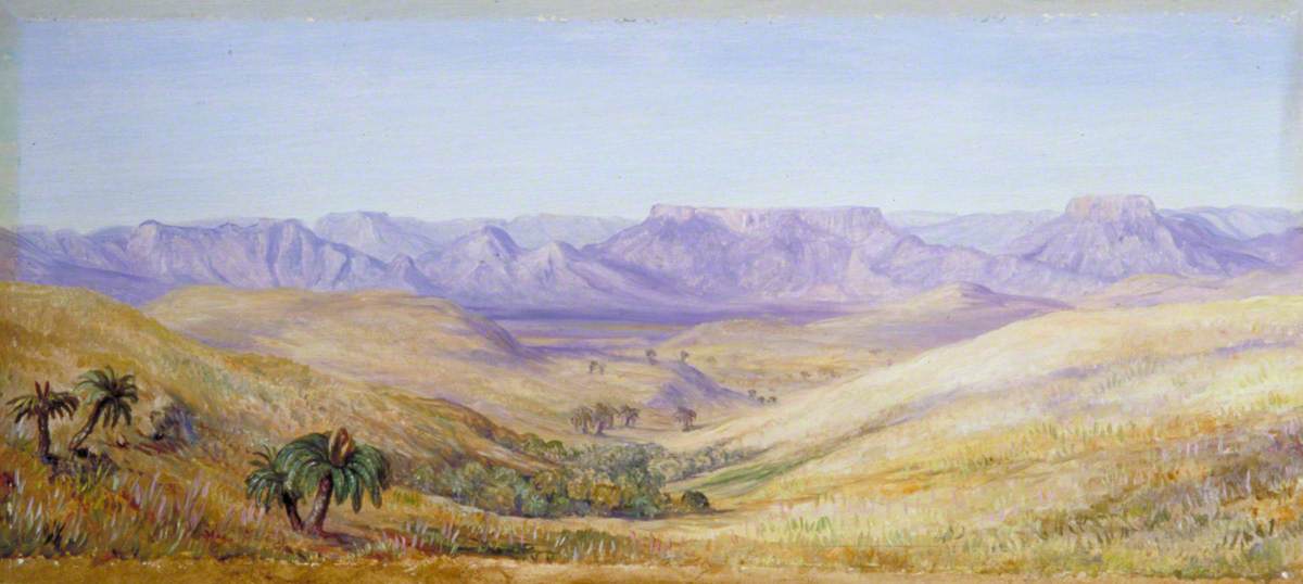 View of the Mountains from the Railway between Durban and Maritzburg, Natal África do Sul