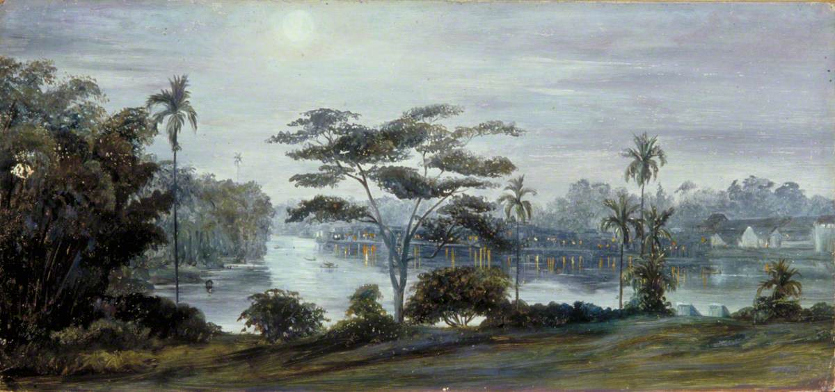Moonlight View from the Istana, Sarawak, Borneo