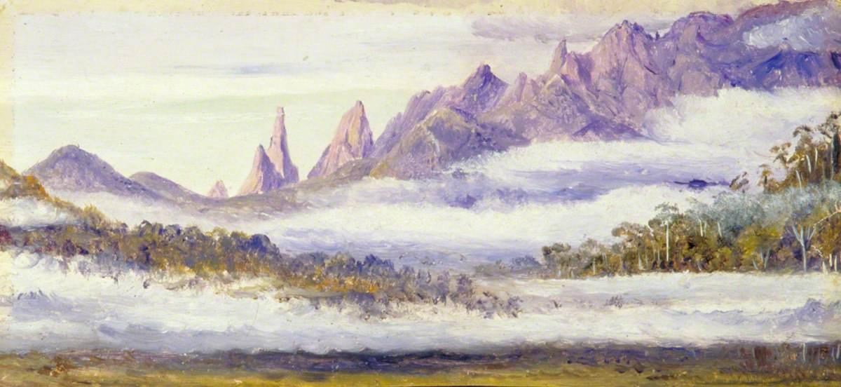 Figura 9 - Vista da Serra dos Órgãos e o Dedo de Deus em destaque na paisagem.