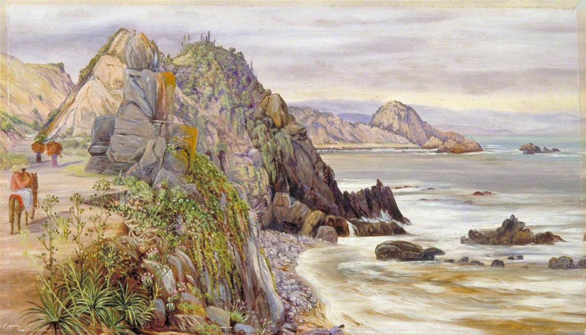 Figura 68 - Chile. Litoral rochoso de Valparaíso com escarpas costeiras, afloramentos e praias encaixadas.